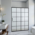 Mampara Ajustable 120-140 X 180 Cms Perfil Negro