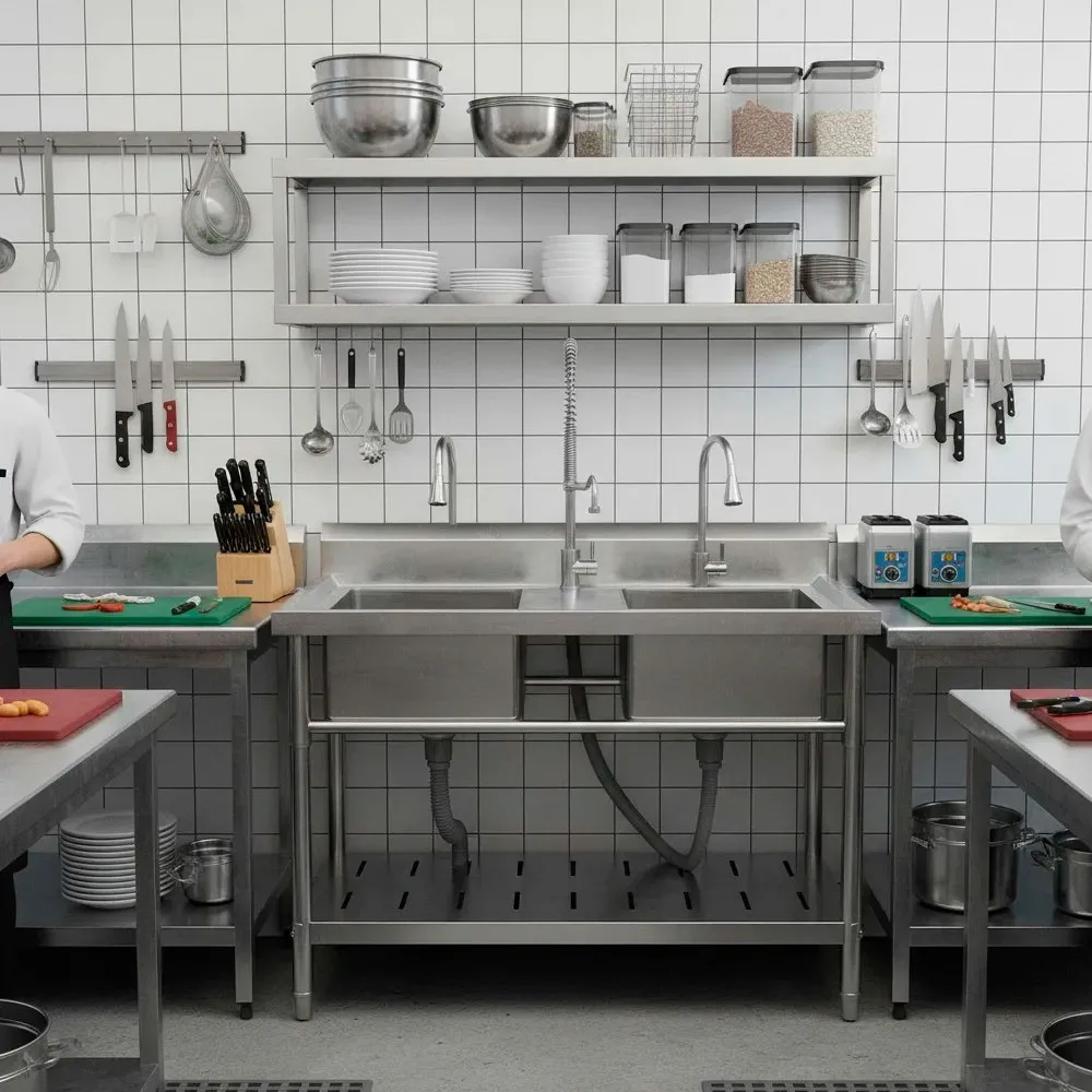 Lavafondo-Acero-Inox-Doble-Con-Repisa-120x60cm-1821--1 Lavafondo Acero Inox Doble Con Repisa 120x60cm 1821 - Imagen 1