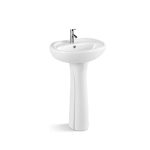 Lavamanos Y Pedestal De Loza 51x40x87 Cms Dechaus Acb7212