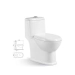 WC ONE PIECE DESCARGA A PISO CENTRO DESCARGA 30 CMS LARGO 60 CMS - Imagen 2