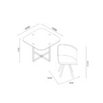 Comedor 4 Sillas Pizza Negro 100x100x73cm M+design - Imagen 5