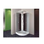 Cabina curva 90x90x195 cm 6 jets negro Vessanti - Imagen 3