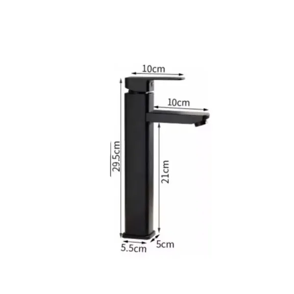 Llave Monomando Vanitorio Alto Acero Negro Mate 30cm - Imagen 2