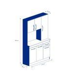 Compacto Cocina 110 Blanco/Cerezo 110×38×180 cm - Imagen 2