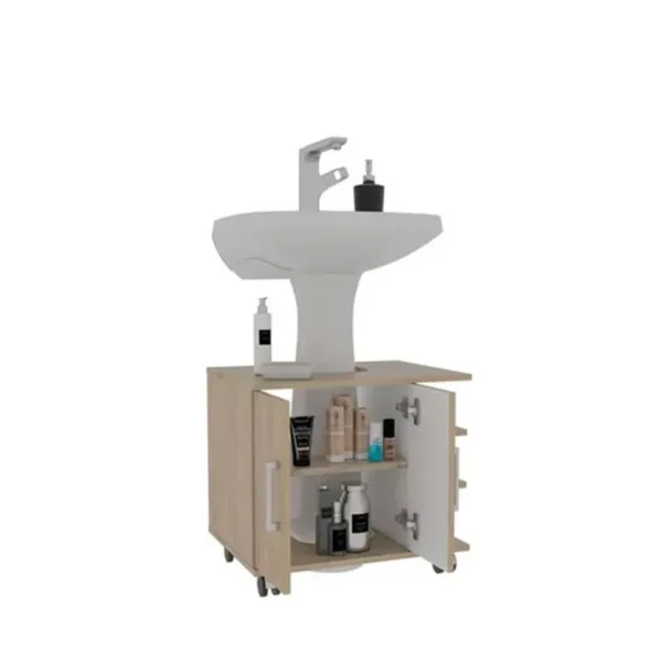 Mueble Optimizador Lavamanos Pedestal Bath1c Rovere 55x41x50 - Imagen 3