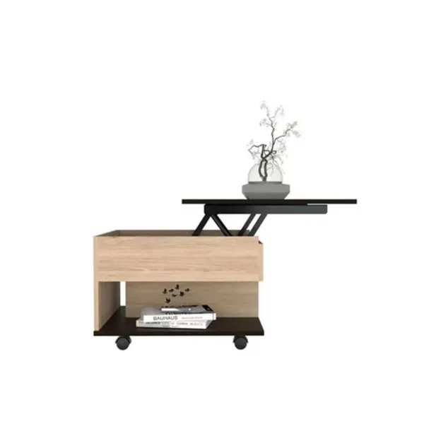 Mesa De Centro Funcional Rovere-wengue Mrw 6268 55x50x39-70 - Imagen 3
