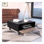 Mesa De Centro Kaia Wengue Miel Con Cajón 60x60x28 Mwm3813 - Imagen 3
