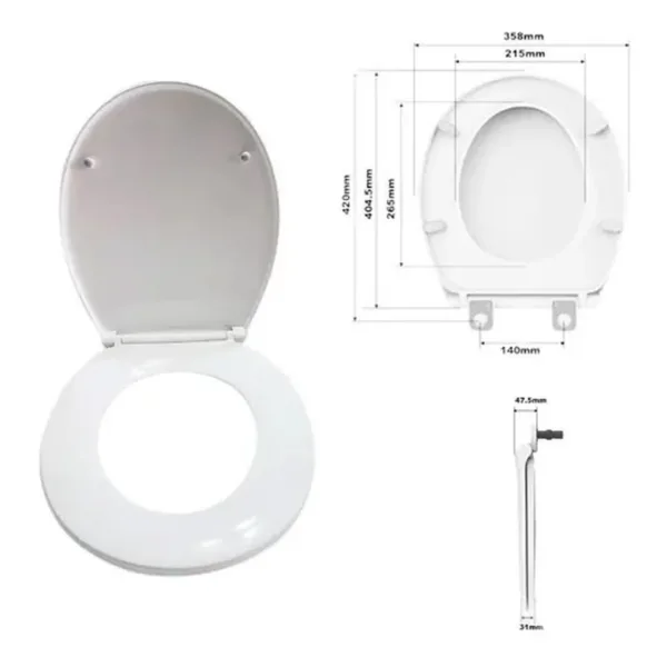 Asiento Para Wc Redondo 2 Piezas Dec-Haus Cierre Suave - Imagen 4