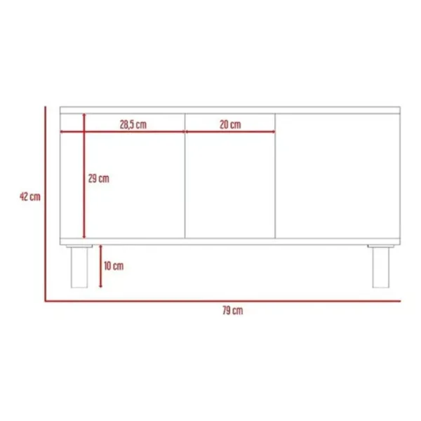 Mesa Centro Bellagio 79x53x42 Mew 2972 Siena Wengue - Imagen 5