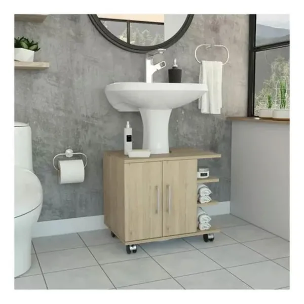 Mueble Optimizador Lavamanos Pedestal Bath1c Rovere 55x41x50 - Imagen 5