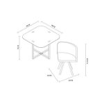 Comedor 4 Sillas 90x90x73 Cms Sellos M+design - Imagen 4