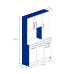 Compacto Cocina 110 Blanco 110×38×180 cm - Imagen 5