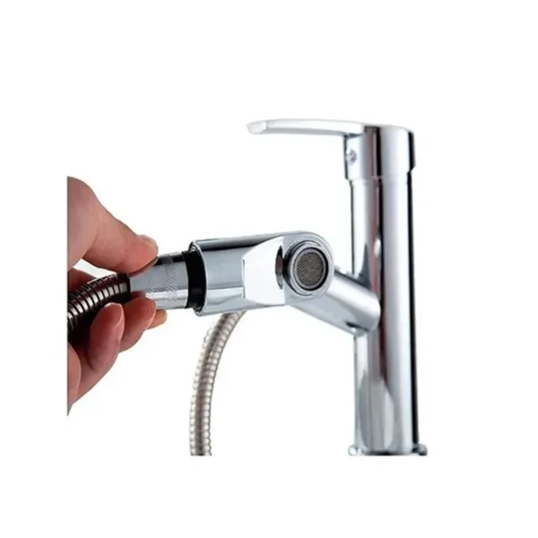 Llave Monomando Vanitorio Flexible Retráctil Cromo - Imagen 3
