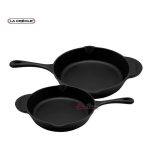 Juego De Sarten Hierro Fundido Diámetros 21-26cm Black Matte