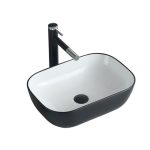 Lavamanos Sobreponer SLC895-BLACK OR WHITE / 46,5x33x13,5cm No Incluye Grifería - Imagen 3