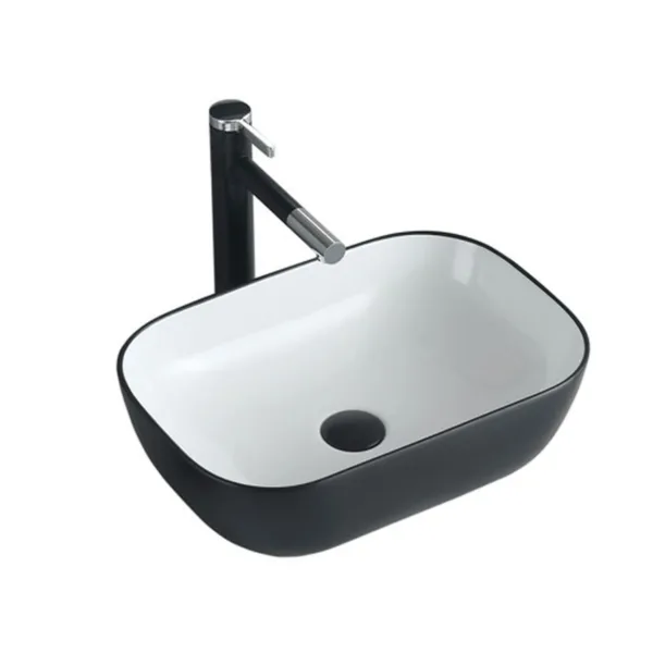 Lavamanos Sobreponer SLC895-BLACK OR WHITE / 46,5x33x13,5cm No Incluye Grifería - Imagen 3