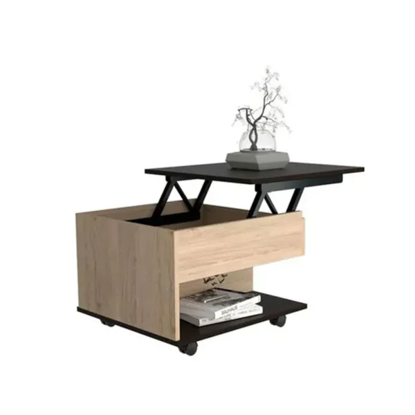 Mesa De Centro Funcional Rovere-wengue Mrw 6268 55x50x39-70 - Imagen 5