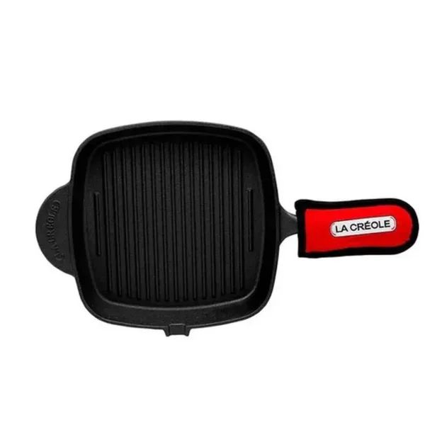 Sarten Grill Hierro Fundido Cuadrado 26cms + Tomador - Imagen 4