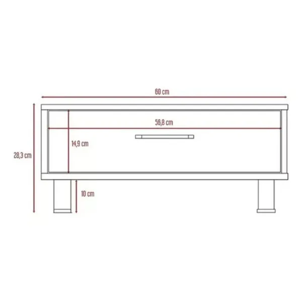 Mesa De Centro Kaia Wengue Miel Con Cajón 60x60x28 Mwm3813 - Imagen 7