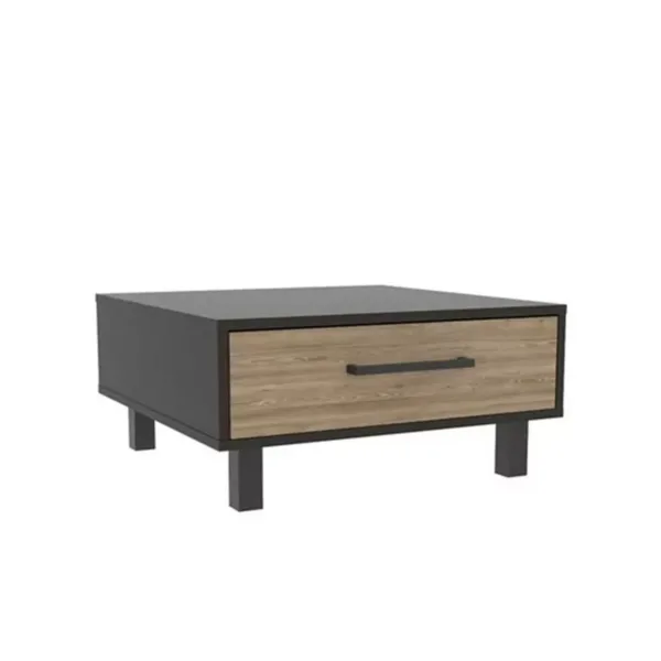 Mesa De Centro Kaia Wengue Miel Con Cajón 60x60x28 Mwm3813 - Imagen 6