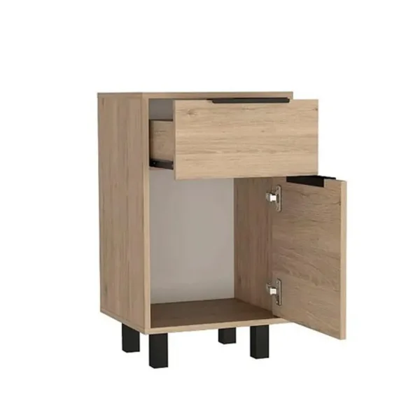 Velador Kaia Z-41 1puerta 1cajon 41x36x70cm Caramelo Wengue - Imagen 3