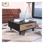 Mesa De Centro Kaia Wengue Miel Con Cajón 60x60x28 Mwm3813 - Imagen 5