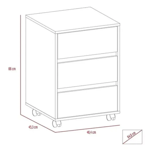 Archivador 3 Cajones Office-duna 45x45x66 Cm - Imagen 5