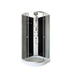 Cabina curva 90x90x195 cm 6 jets negro Vessanti - Imagen 4