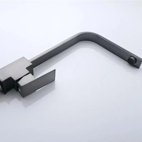 Llave monomando lavaplato Cuadrado Acero negro matte 36 cms - Imagen 2