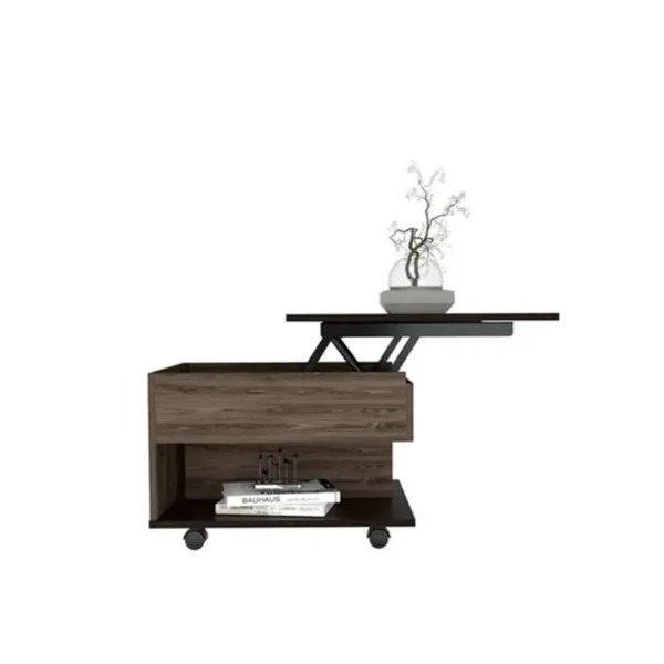 Mesa Centro Funcional 55x50x39-70 Cms Coñac-Wengue - Imagen 8