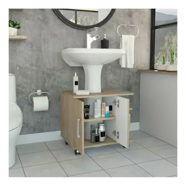 Mueble Optimizador Lavamanos Pedestal Bath1c Rovere 55x41x50 - Imagen 2