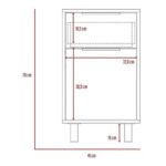 Velador Kaia Z-41 1puerta 1cajon 41x36x70cm Miel Blanco - Imagen 7