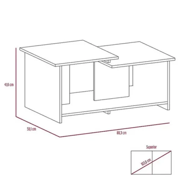 Mesa De Centro Wema 89x53x42 Mlc 4401 Conac - Imagen 7