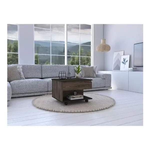 Mesa Centro Funcional 55x50x39-70 Cms Coñac-Wengue - Imagen 2