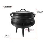 Olla Vintage Hierro Fundido 10lts 25 Cms Creole - Imagen 4