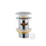 Desagüe Popup 1.1/4 Pulgadas Tapón Loza Blanco Con Rebalse