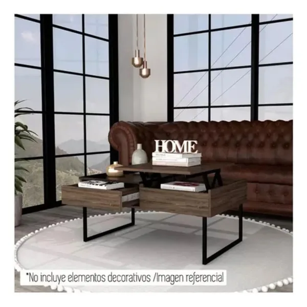 Mesa Centro Funcional 101x61x45-57 Cms Coñac-wengue - Imagen 6