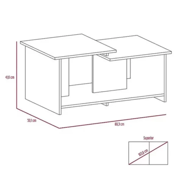 Mesa De Centro Wema Wengue 89x53x42 Cms Mlw 648 - Imagen 2