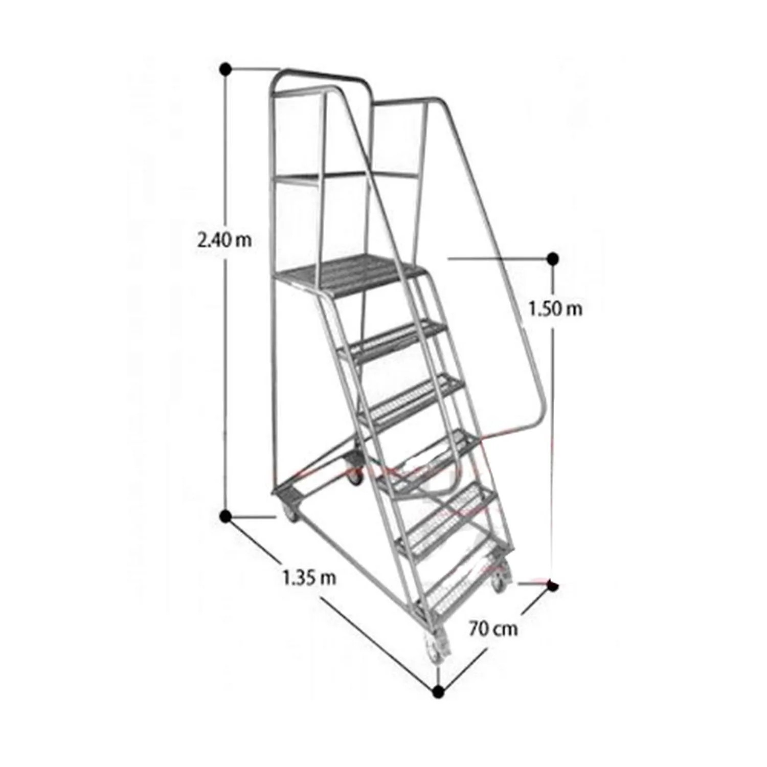 60107121 Escalera de acero con plataforma de trabajo a 150 cms - Imagen 1