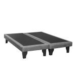 Cama Europea Silver Colchón + Base 2 Plazas Gris 150x190x40