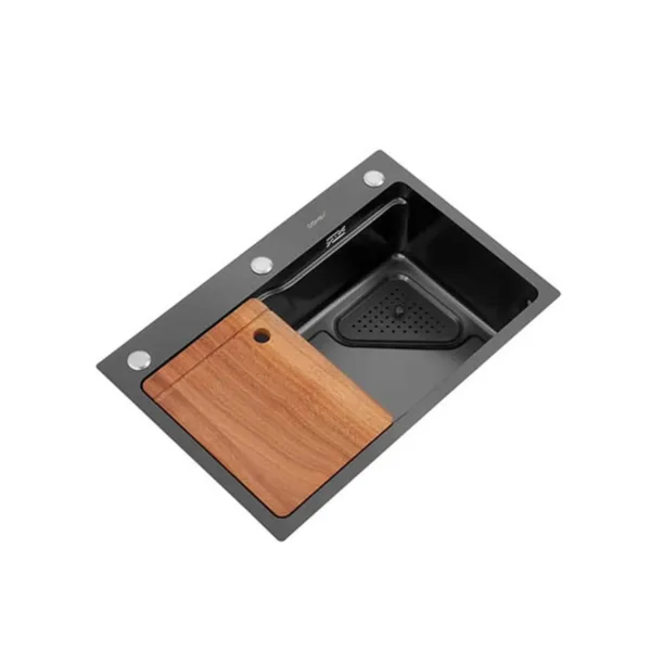 Lavaplatos Deluxe Domsa MDS6845A-BLACK-CON/L Sobre Cubierta / 68x45x20cm (Incluye Accesorios) - Imagen 6