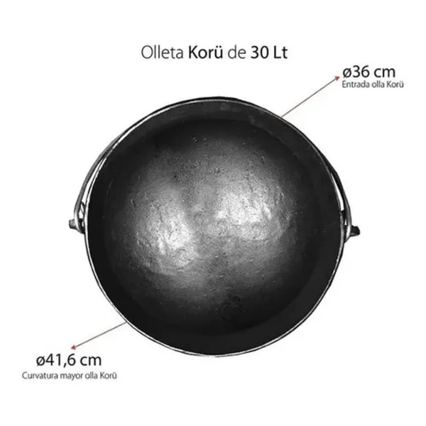 Olla Vintage Hierro Fundido 30lts 36x48 Cms Creole - Imagen 3
