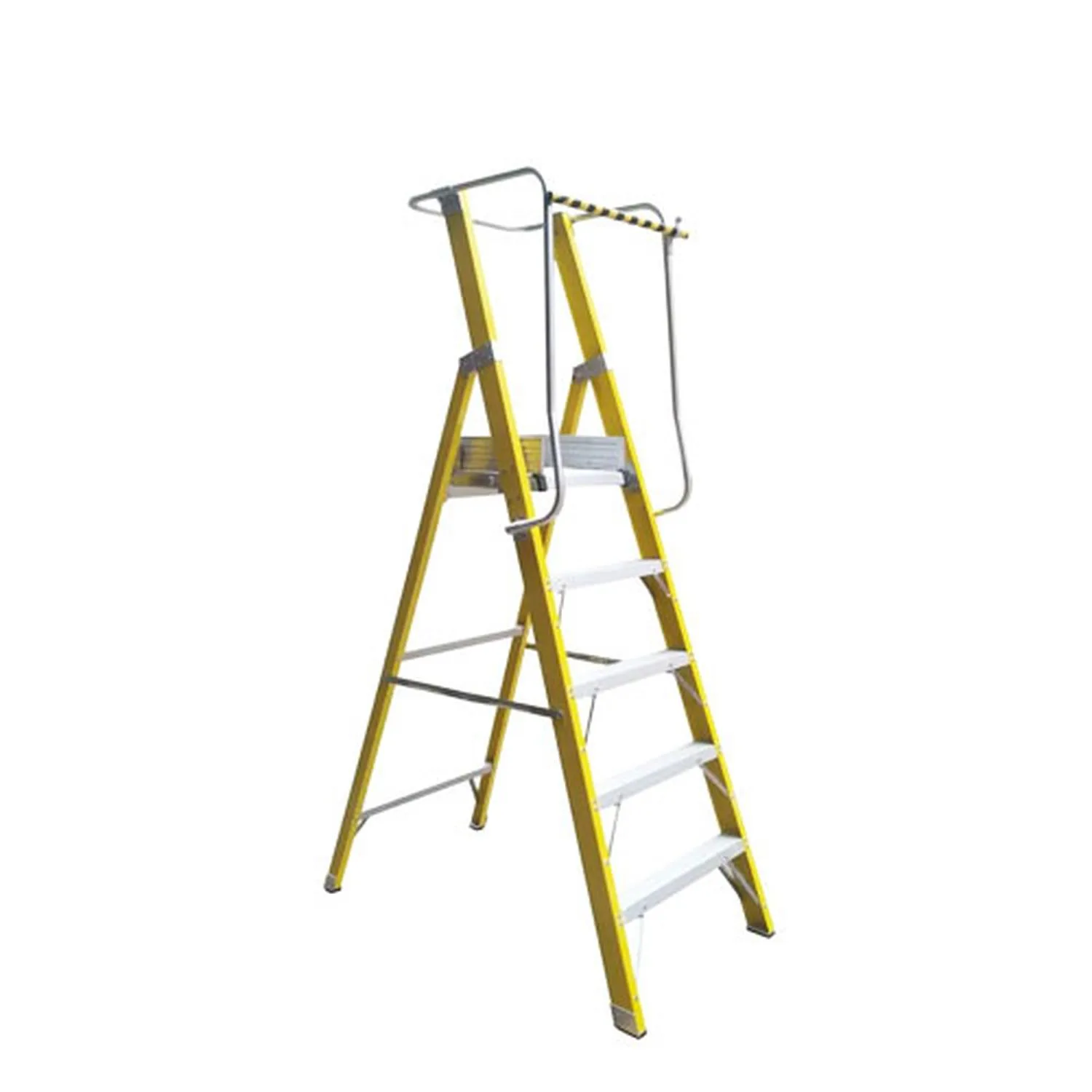 60106796 ESCALERA TIJERA CON PLATAFORMA FIBRA DE VIDRIO 5 PELDAÑOS - Imagen 1