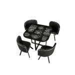 Comedor 4 Sillas 90x90x73 Cms Coffe M+design - Imagen 3