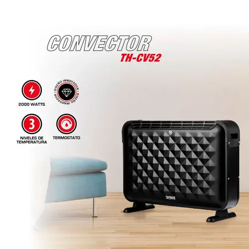 Convector Eléctrico TH-CV52Thomas Negro - Imagen 5