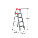 ESCALERA ALUMINIO TIJERA 1.53 M. 5 PELDAÑOS 150 KG CUPRUM - Imagen 2