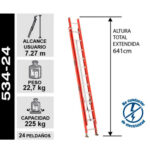 ESCALERA FIBRA VIDRIO TELESCOPICA 6.40 M. CUPRUM - Imagen 2