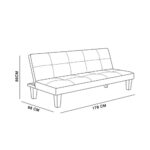 Futon New Neoanis Negro Pu 178x68 Cms - Imagen 5