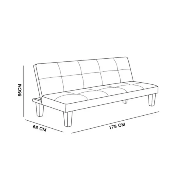 Futon New Neoanis Negro Pu 178x68 Cms - Imagen 5