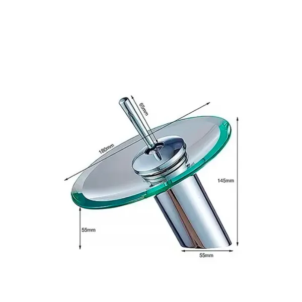 Griferia Vanitorio De Vidrio Cascada Acero Cromado 10 Cms - Imagen 3